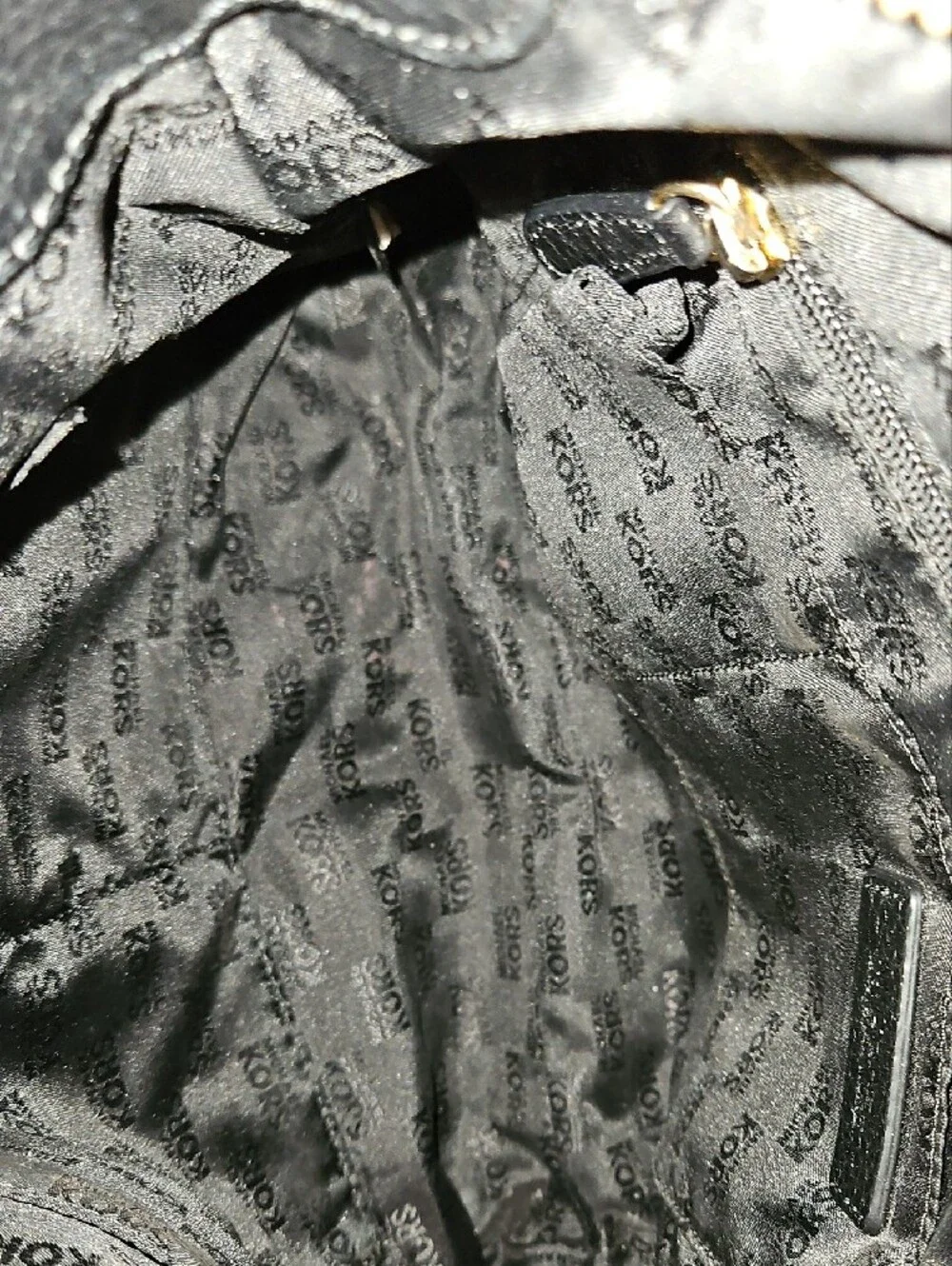 Michael Kors Black Pebbled Leather Hobo with Tassel and Gold Plaque